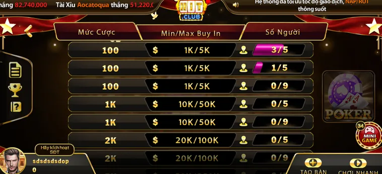 Chinh Phục Đỉnh Cao Poker Tại HitClub Nhận Thưởng Siêu Khủng Đẳng Cấp Ngay