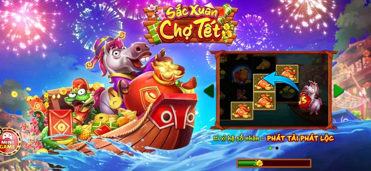 Rước Lộc Đầu Năm Với Nổ Hũ Sắc Xuân Chợ Tết Tại HitClub