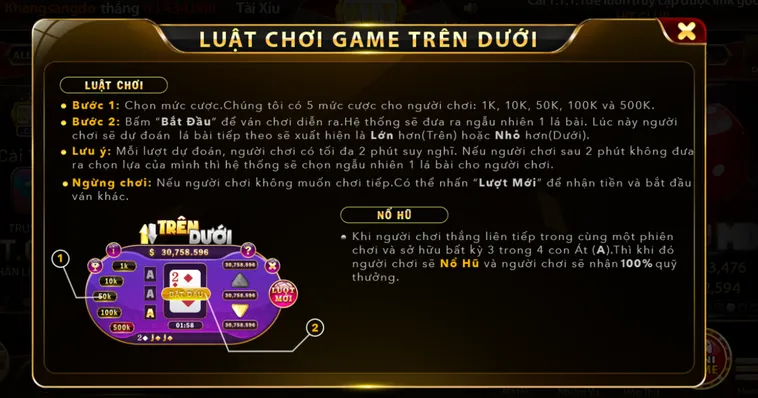 Minigame Trên Dưới Tại HitClub Đỉnh Cao Phán Đoán 2026